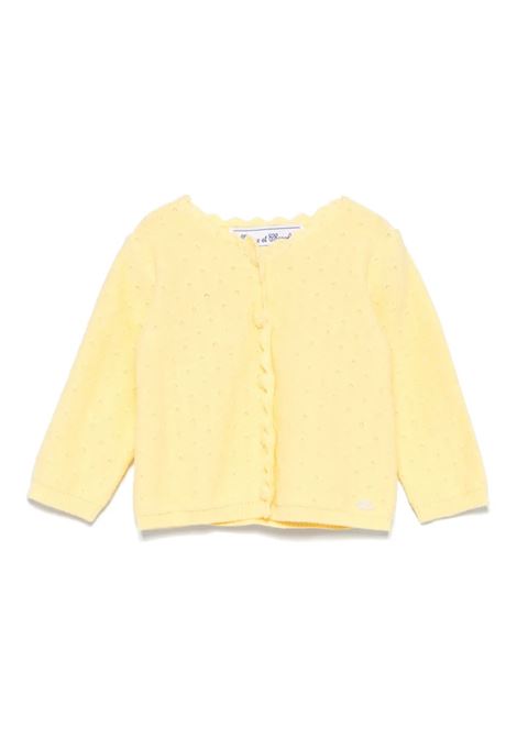 Cardigan Giallo Limone In Maglia Openwork TARTINE ET CHOCOLAT | CA1801170